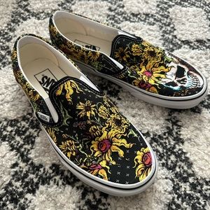 Skull/Sunflower Vans Shoes